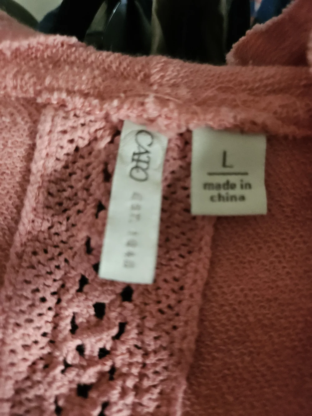 Cato Pink Crochet-Trim Open Front Cardigan Sweater